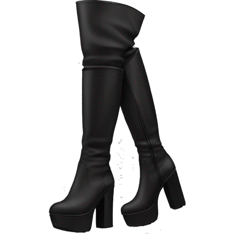 tall platform black boots emoji