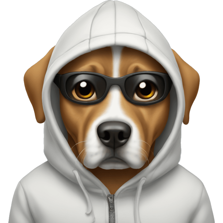 Dog wearing a hoodie and ski mask  emoji