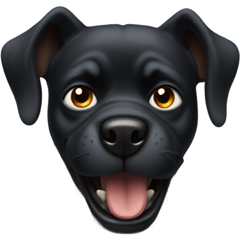 angry black dog  emoji