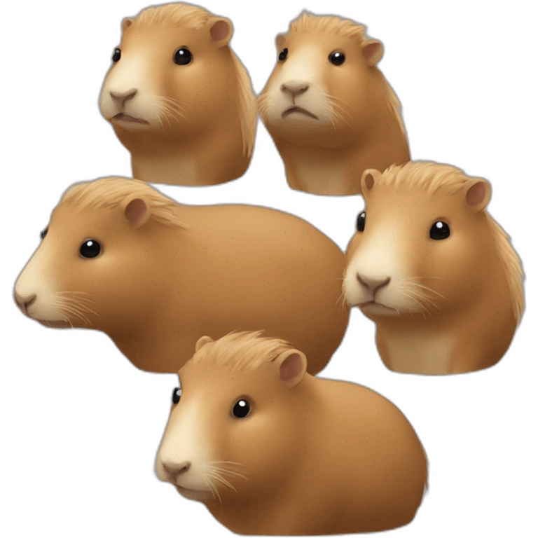 Five capybaras emoji