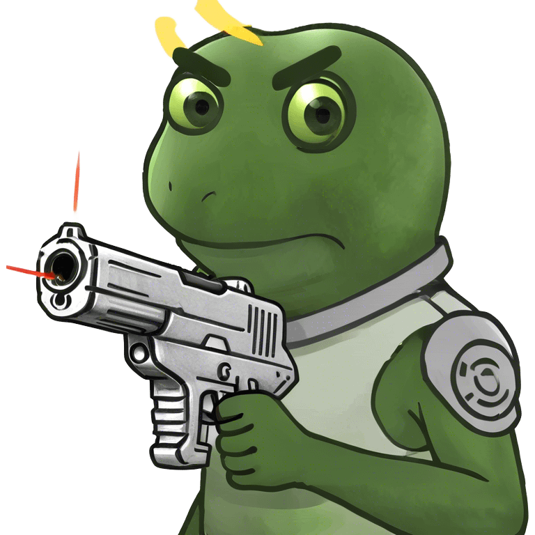 Alien pointing a laser gun emoji