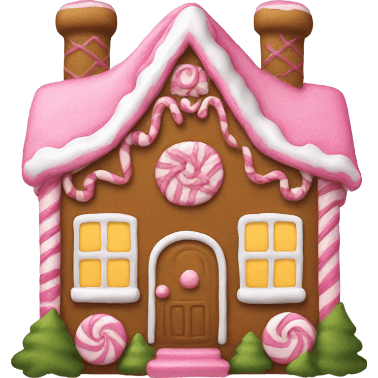 Pink Gingerbread House emoji