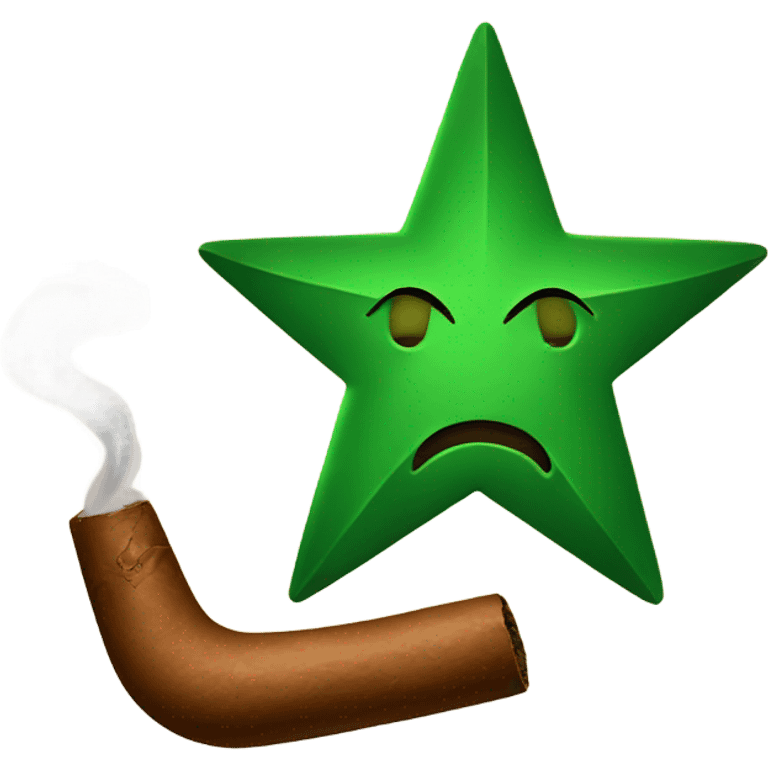 Green star smoking cigar emoji