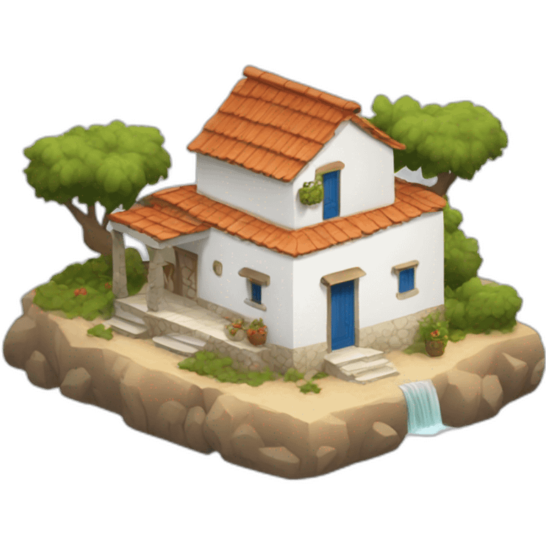 Greek island cottage emoji