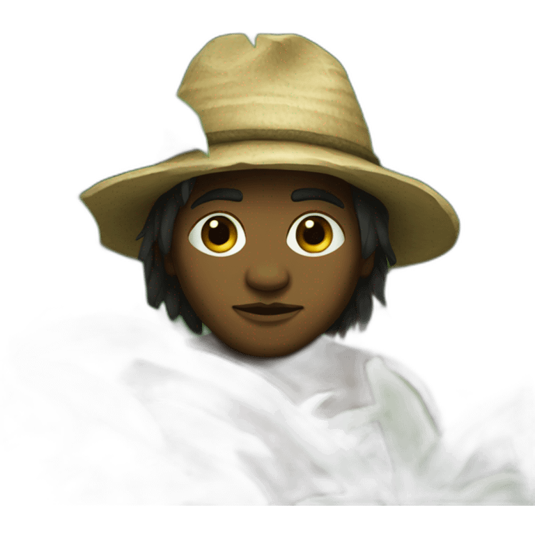 Aborigine hiding in the green bushes emoji