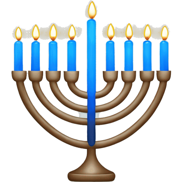 Menorah with blue lights emoji