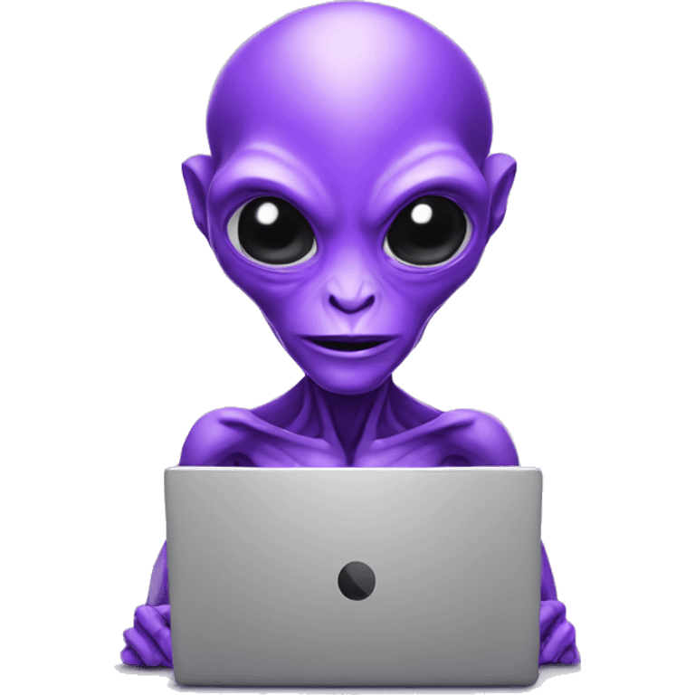 PURPLE ALIEN WITH LAPTOP emoji