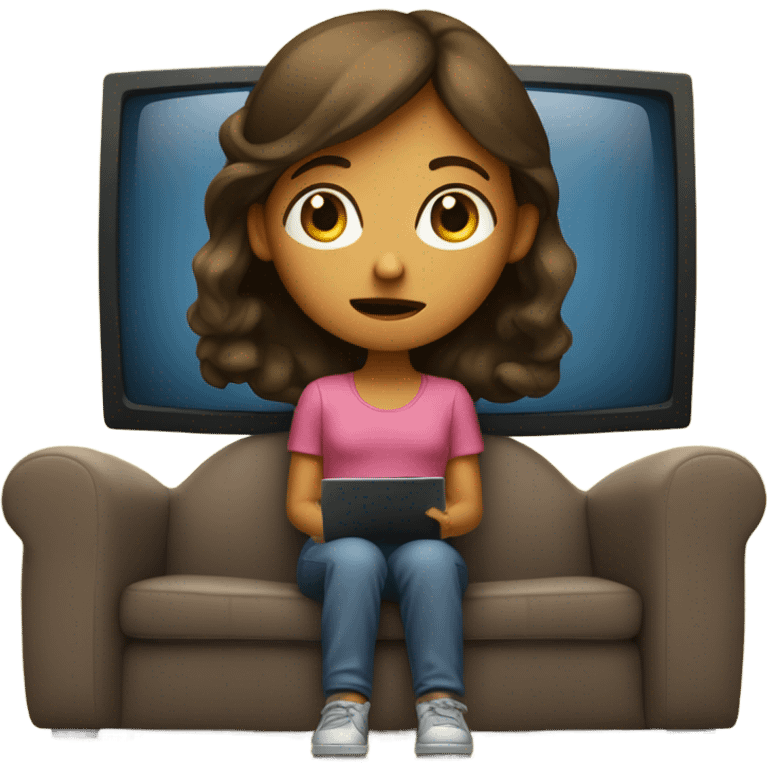 girl watching tv emoji