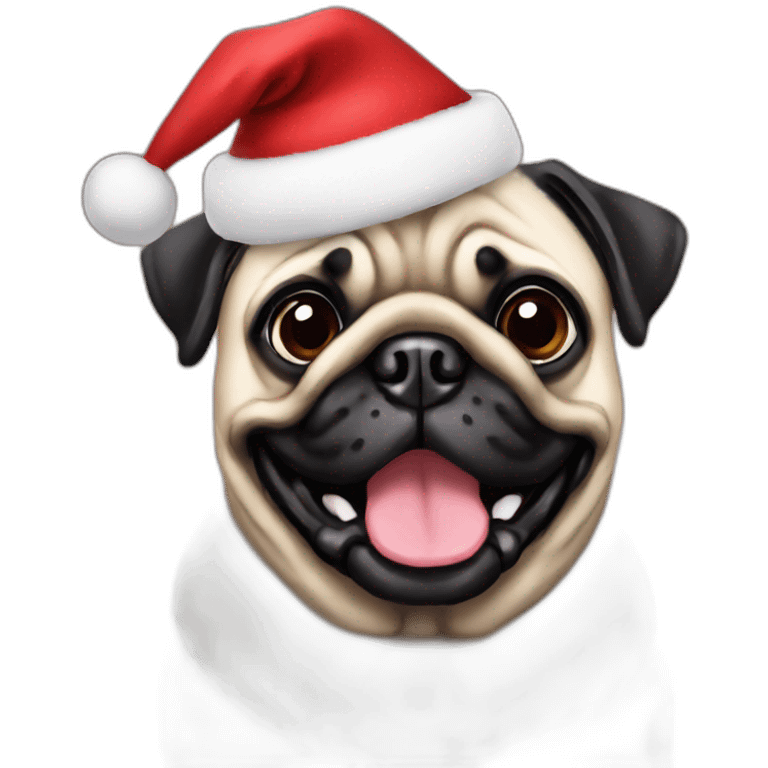 christmas pug emoji