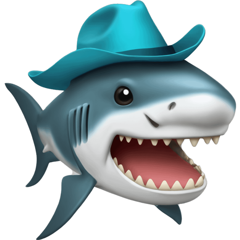 Tiburón con sombrero de copa emoji