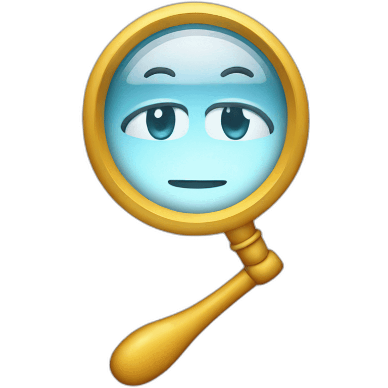 looking through magnifying glass emoji