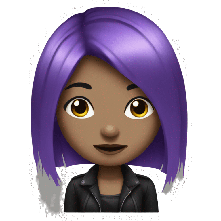 goth girl with purple hair emoji