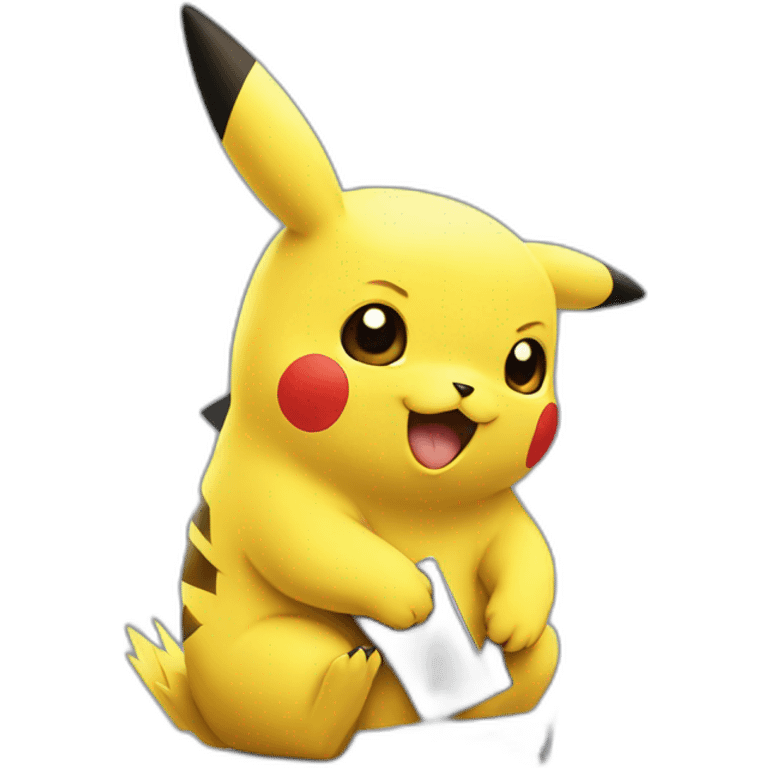 Pikachu with a laptop emoji