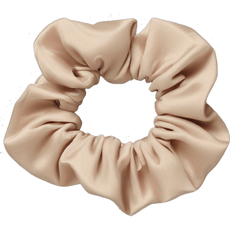 Scrunchie heartprint light beige  emoji