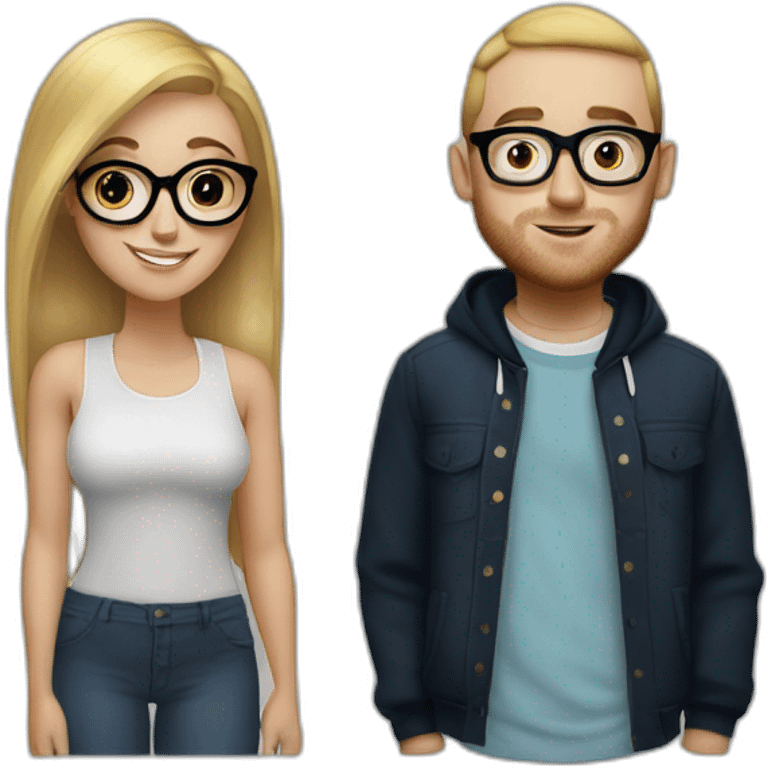 Mac Miller With a blond girl with glasses emoji