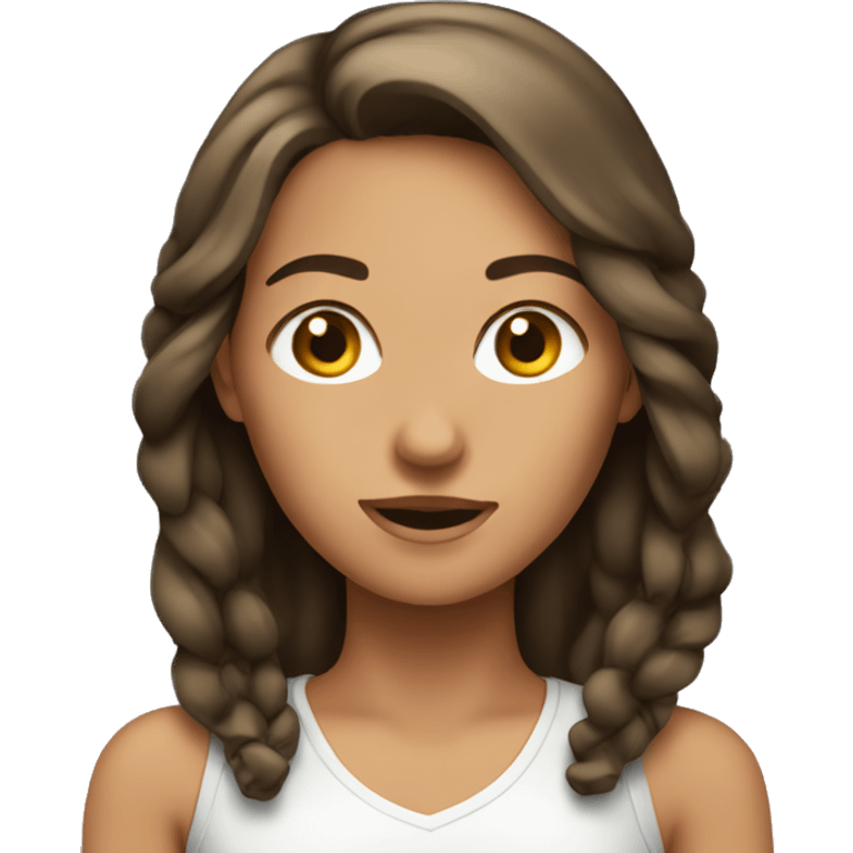 Brunette tan Female with a net  emoji