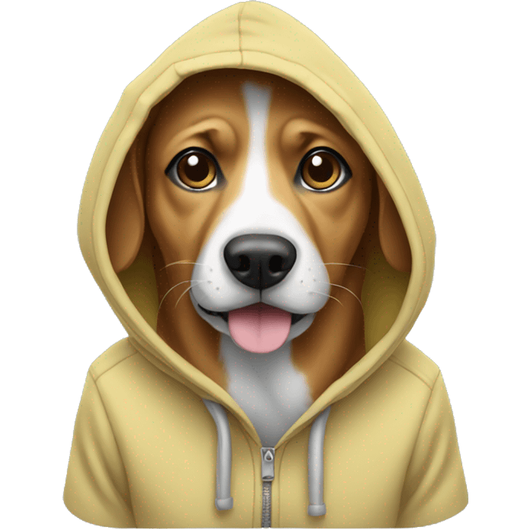 Dog wearing a hoodie emoji