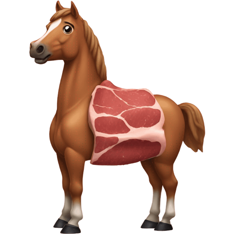 Piece of meat riding on a horse emoji