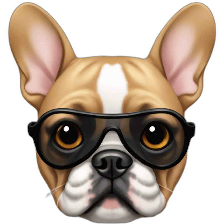 fawn french bulldog with black mask emoji