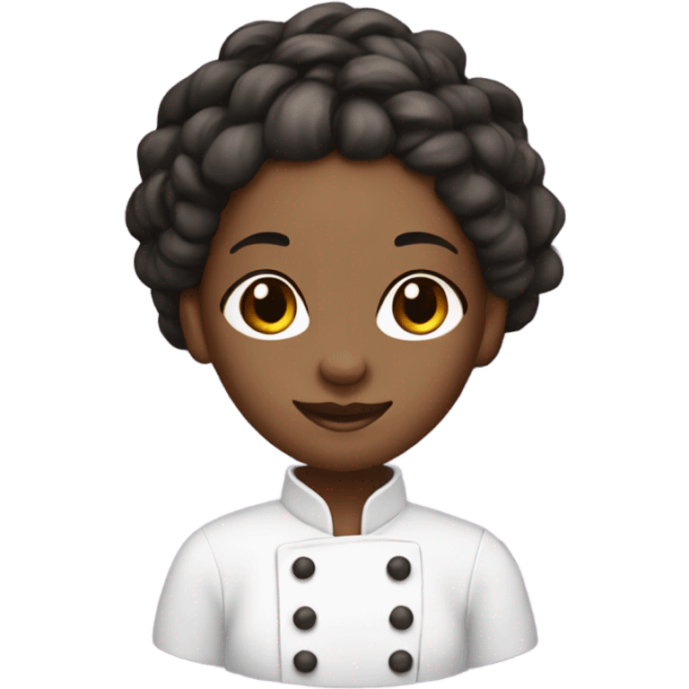 Black girl with lavender chefs coat she has braids with beads on the ends that are brown  emoji