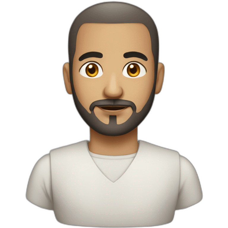 Arab man with shaved hair, goatee and light mustache  emoji