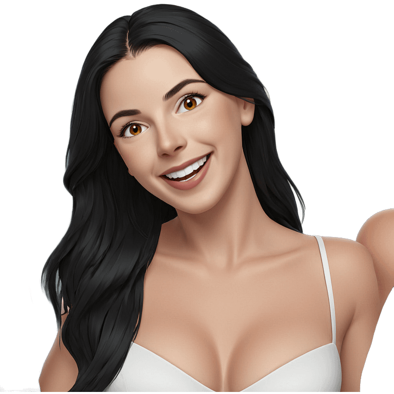 smiling girl in white dress emoji