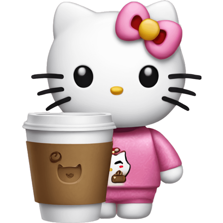 Hello-kitty hello-kitty with a coffee emoji