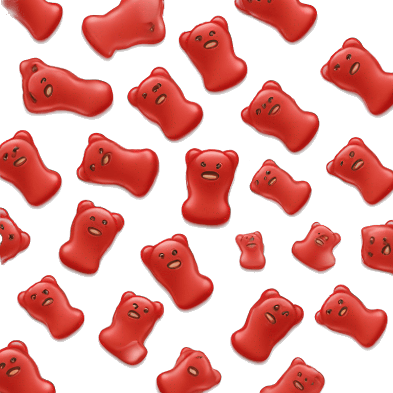 Red gummy bear without features emoji