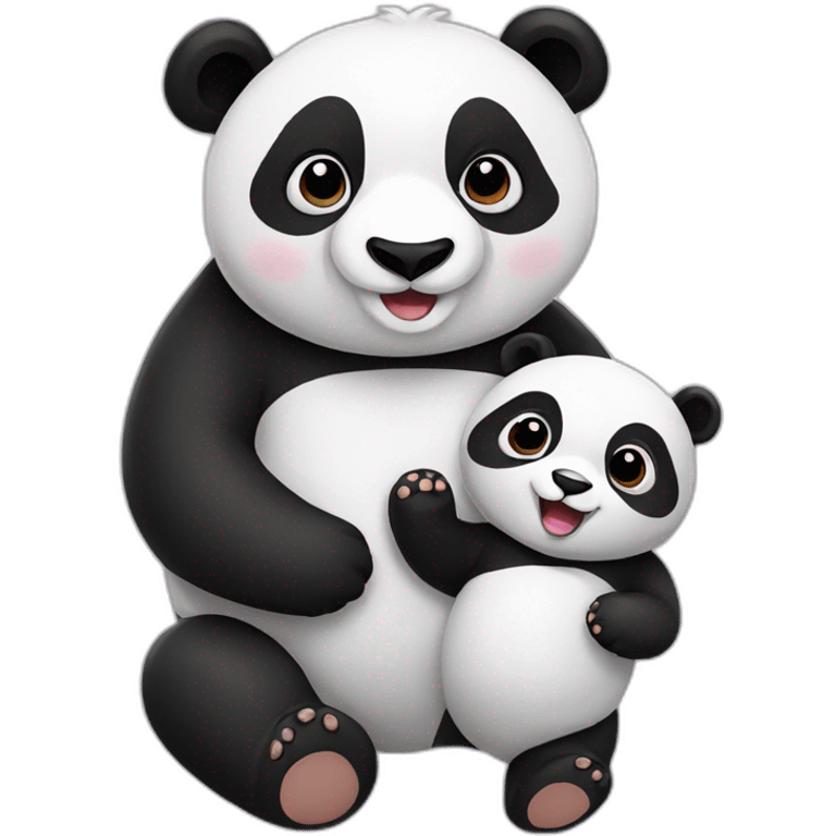 Panda with baby panda emoji