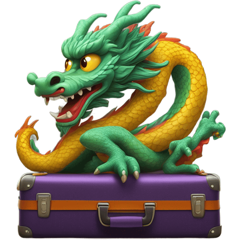 Chinese dragon on luggage belt emoji