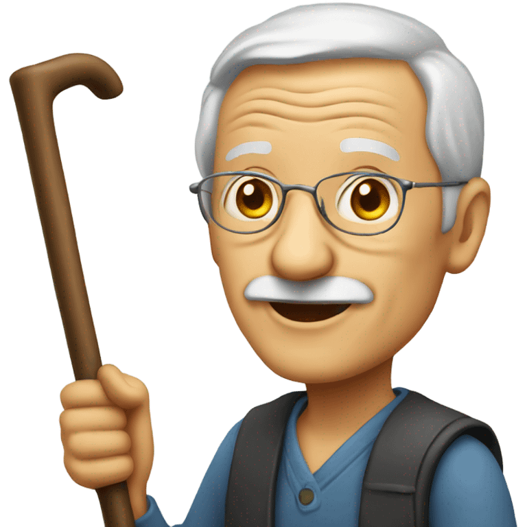 Old person with cane emoji