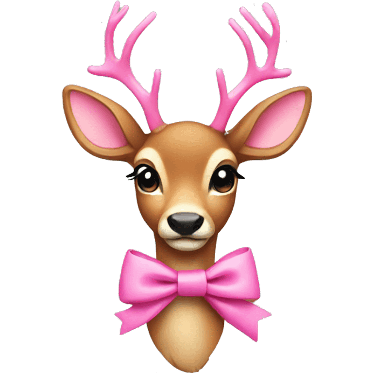 deer wearing a pink bow emoji