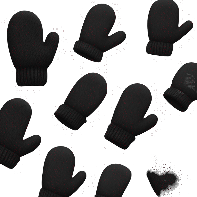 black color  mittens  emoji