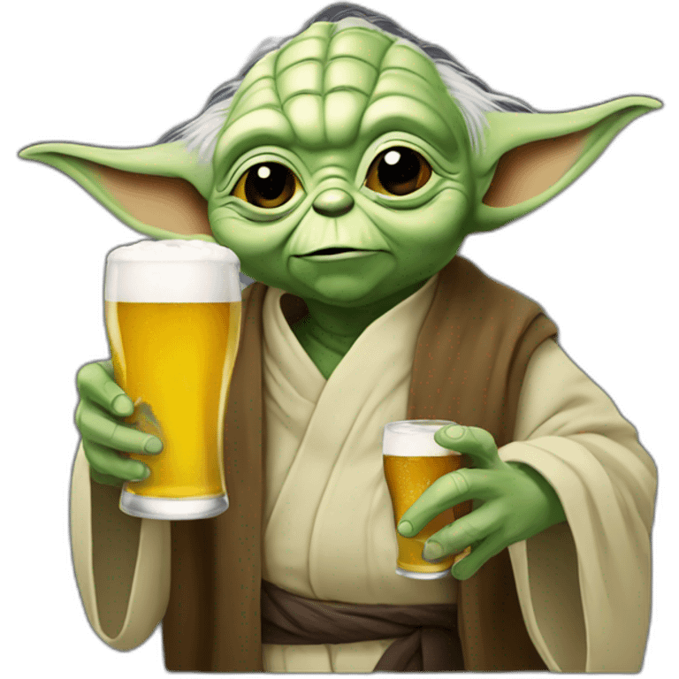 Yoda drinking beer emoji