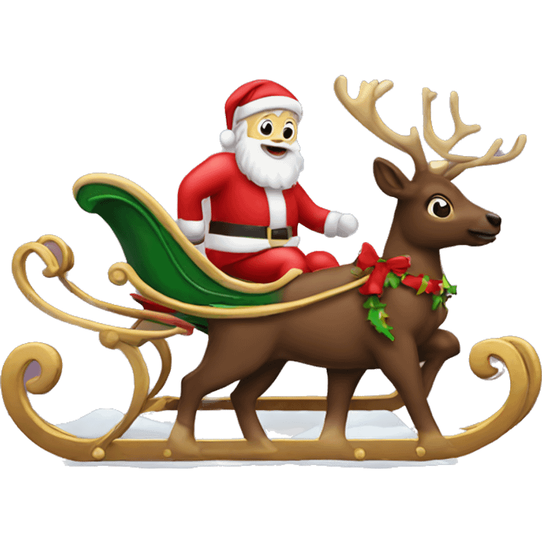 Christmas sleigh with santa in it emoji