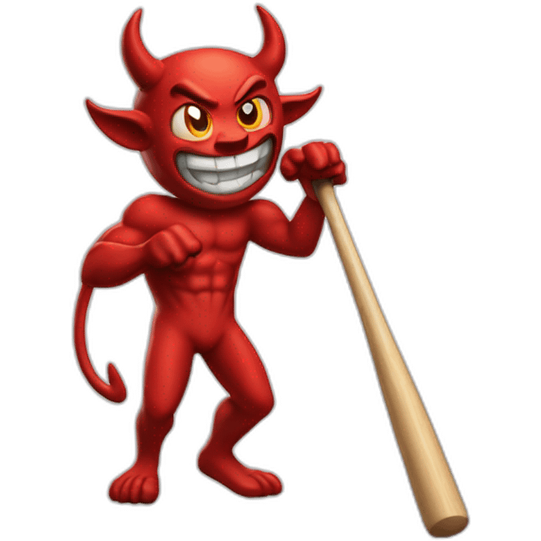 devil with a baseball bat in his hand emoji