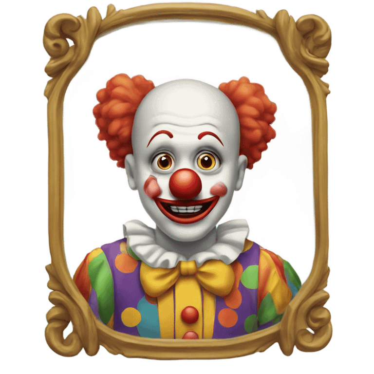 A clown looking in the mirror emoji