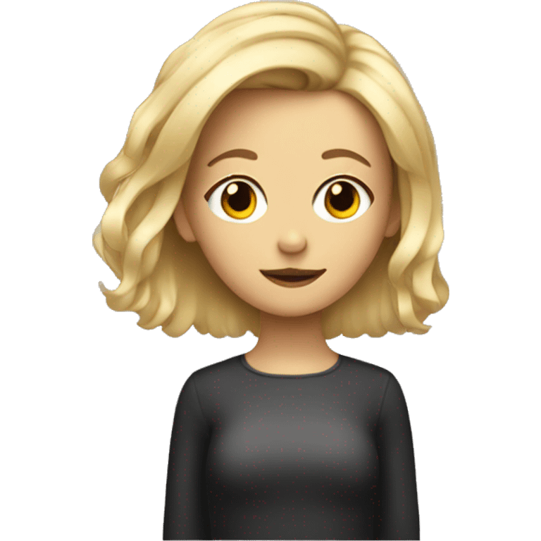 Blonde girl with uneven haircut emoji