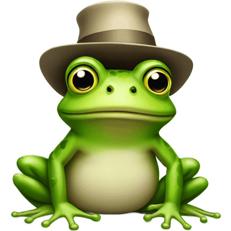 Frog with hat emoji