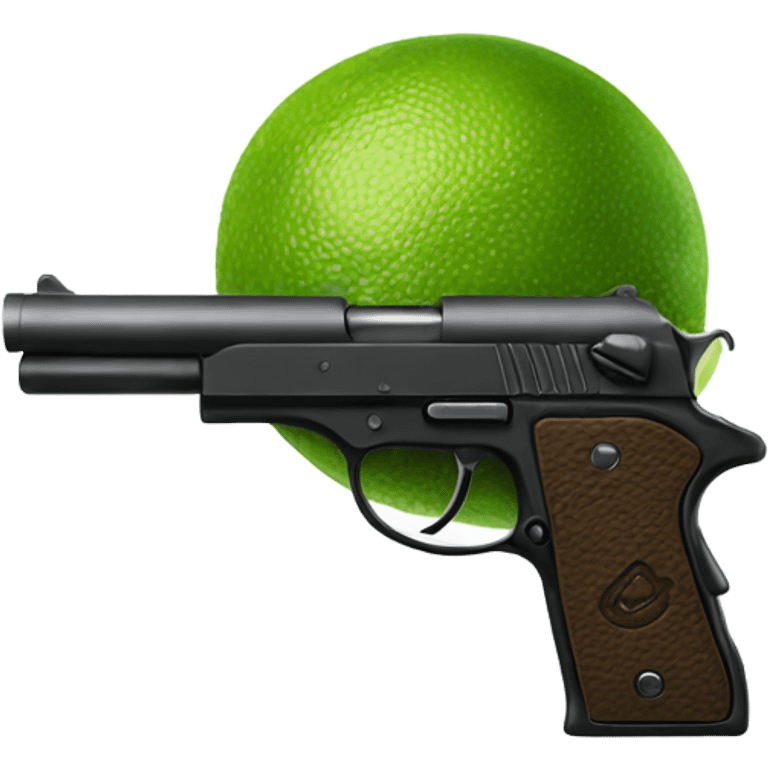 a lime with gun emoji