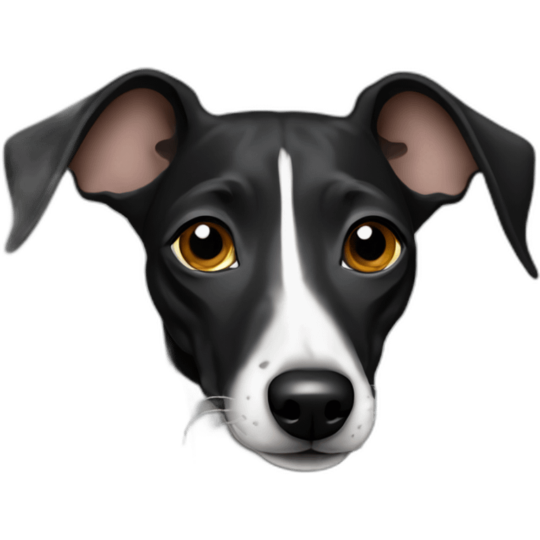 Conpletely black italian greyhound emoji