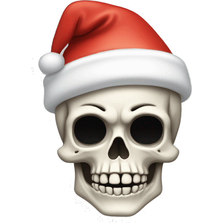 skeleton wearing a santa hat  emoji