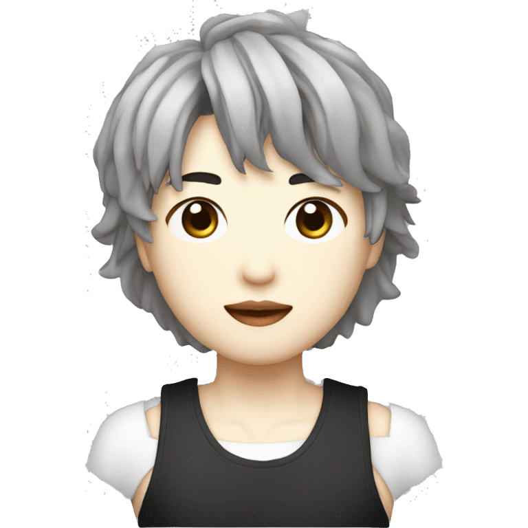 kpop singer Min Yoon-gi (Suga), with 3D style and white border emoji