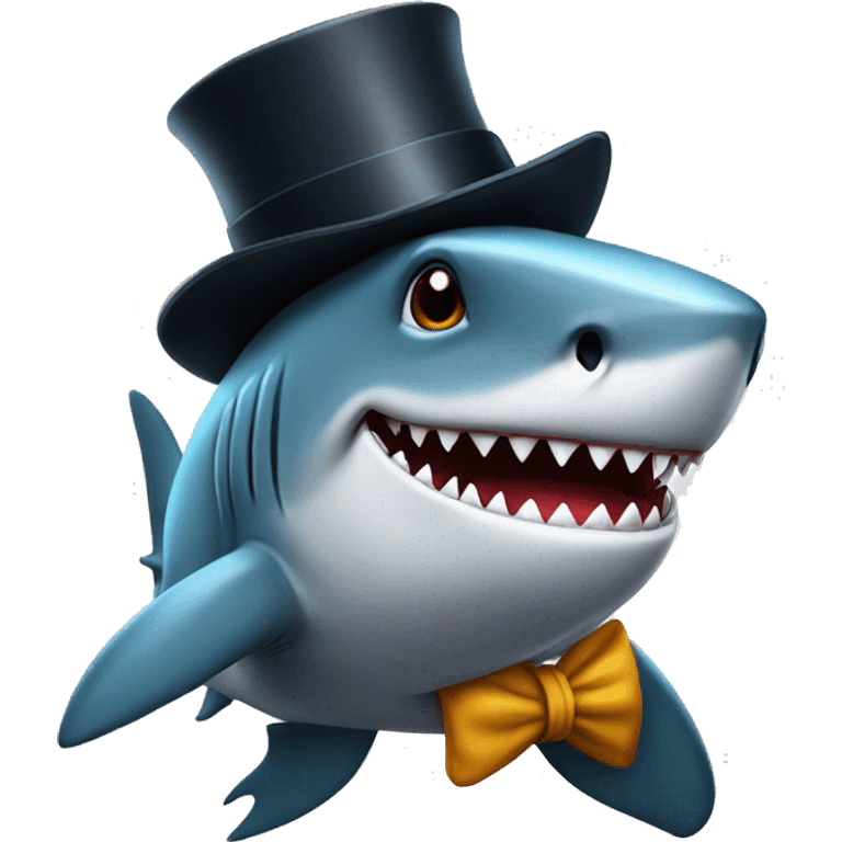 shark with tophat emoji