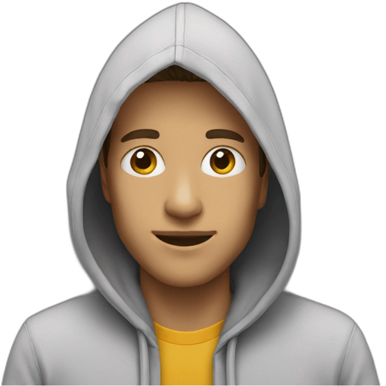 With hoodie emoji