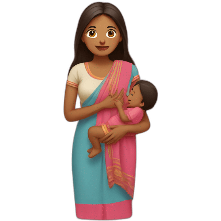 indian mother and baby emoji