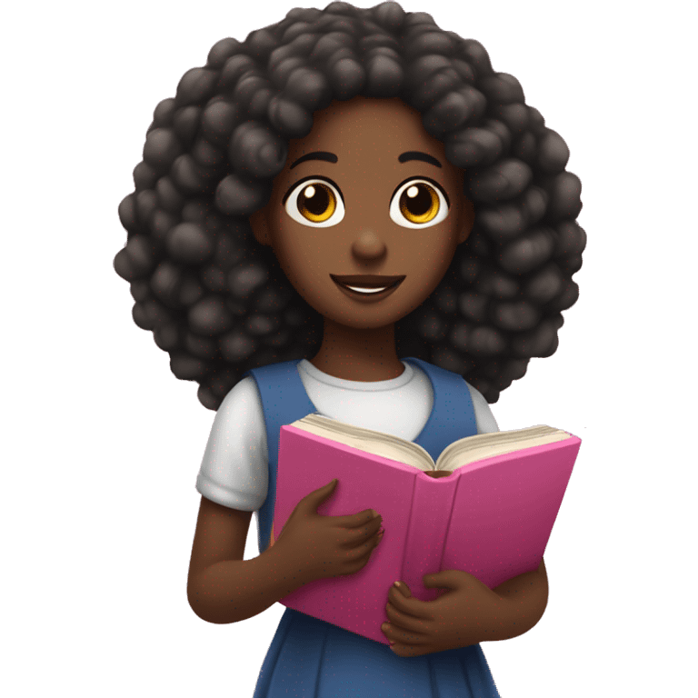 A black girl with a pink bible in his hands, she have 15 years and she IS beautiful emoji