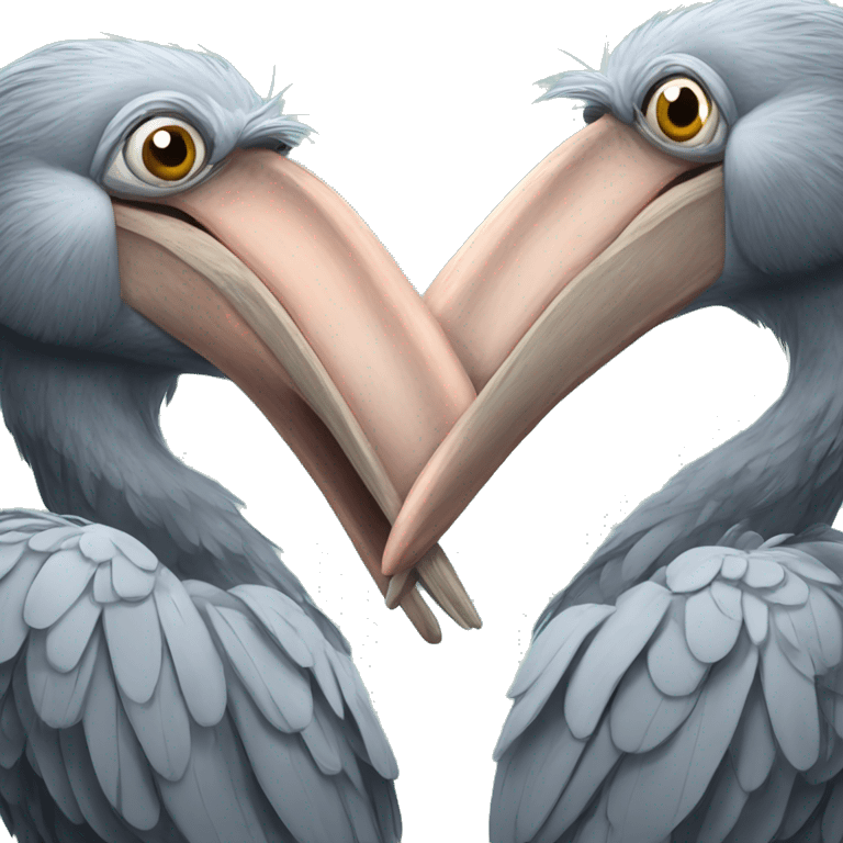 shoebill bird kissing emoji