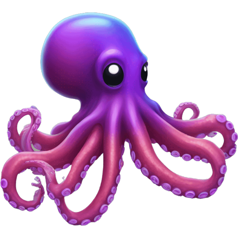 Neon paint splotched big octopus  emoji