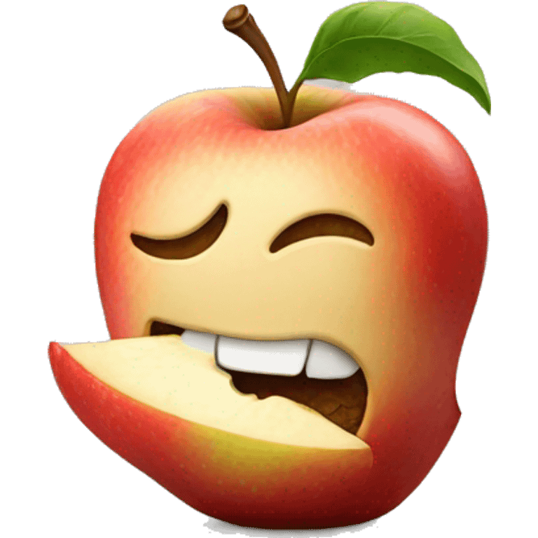 Eating apple emoji